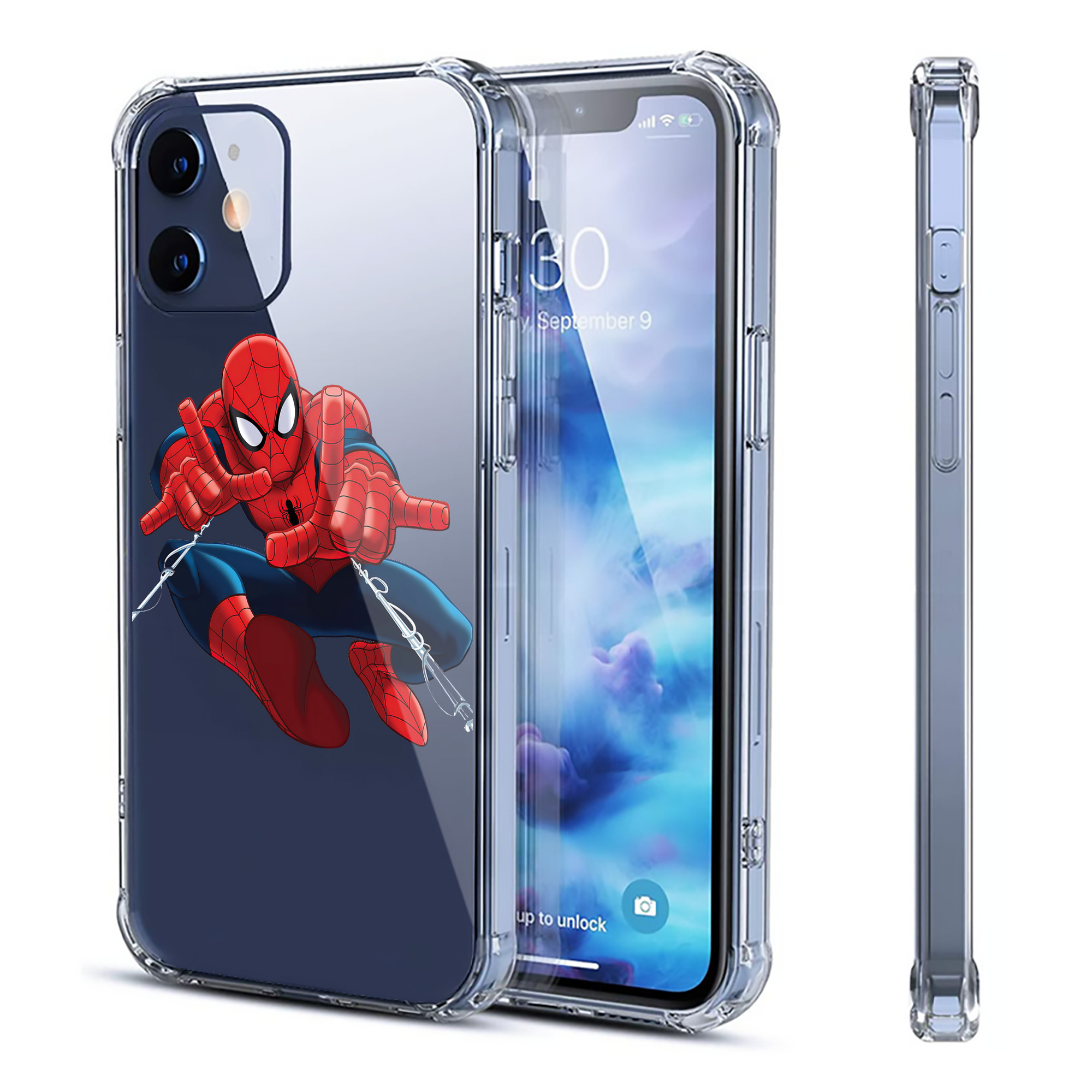 （画像用） Spider Man スパイダーマン 【iPhone 12シリーズ対応】透明スマホケース（クリアソフトケース）